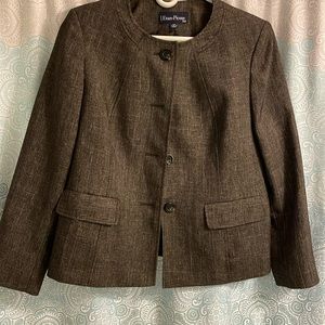 Evan-Picone dark gray/brown suit jacket with silver threading size 12P